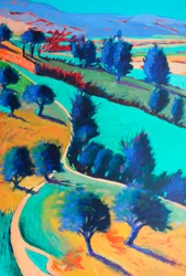 Looking West #5 (detail), 2024 (acryl op board)