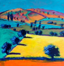 North Hill #4 (detail), 2024 (acryl op board)