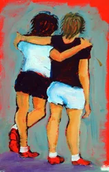 Vriendjes, 2024 (acryl op papier)