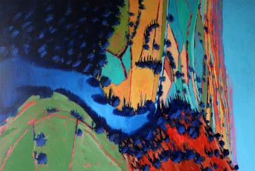 Rivier de Wye, 2022 (acryl op board)