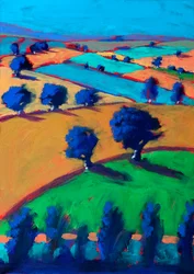 Teme Valley, 2024 (acryl op board)