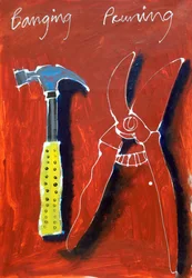 Gereedschap uit mijn schuur II, 2024 (acryl op papier)
