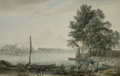 Een uitzicht op Eton College vanaf de Theems, 1779