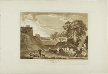 Cardiff Castle vanuit het westen, plaat twee uit Twelve Views in Wales