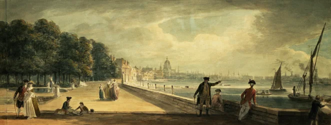 Uitzicht op de stad vanaf het terras van Somerset House