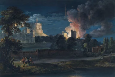 Windsor Castle vanaf Datchet Lane op een feestelijke nacht, 1768