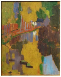 Le talisman, de rivier de Aven in Pont-Aven (schilderij op hout)