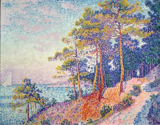 Saint-Tropez, het douanepad. Schilderij van Paul Signac (1863-1935), 1905. Zon. 0,72 x 0,92 m. Grenoble, Musée des Beaux-Arts.
