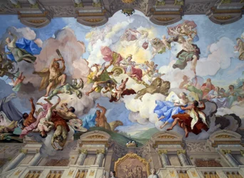 Geschilderde decors in de abdij van Melk (fresco)