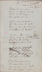 ‘Il pleure dans mon coeur, Comme il pleut sur la ville...’, handgeschreven gedicht uit ‘Romances Sans Paroles’, 1873