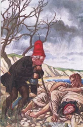 Vier poten en twee stemmen: Een zeer delicate Monster!, illustratie uit De Storm, 1908