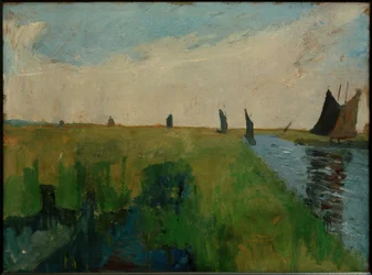 Hamme-landschap met turfboten