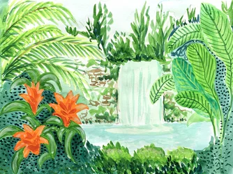 Tropische waterval-oase