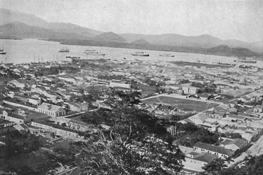 Vista Geral de Santos, algemeen uitzicht op Santos, 1895