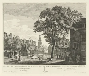 Gezicht op de Munttoren te Amsterdam