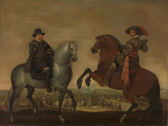 Prinsen Maurits en Frederik Hendrik te paard, ca.1630-1635 (olieverf op doek)