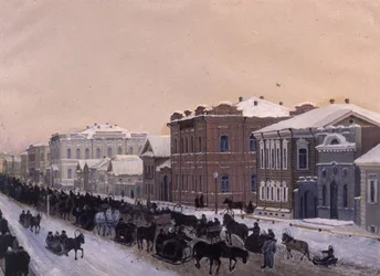 Tomsk, Magistratskayastraat tijdens het Russische carnaval in 1897, 1897