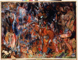 Compositie met een ruiter