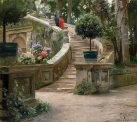 In het park van Villa d