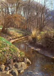 P. Mönsted, lente bij de bosbeek