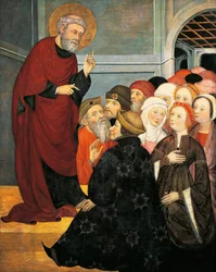 Sint Petrus predikend, door Pedro Serra