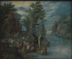 Dorp aan een rivier