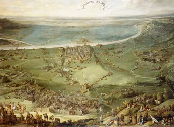 De Spaanse en Keizerlijke Troepen verslagen door Frankrijk en Savoye bij Valenza Po