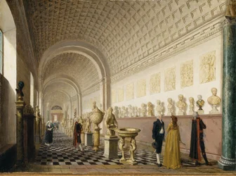 De Binnenste Galerij van het Koninklijk Museum in het Koninklijk Paleis, Stockholm, 1796