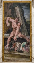 Metgezellen van Ulysses ontsnappen aan Polyphemus (detail)