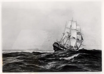 De Endeavour op Zee, 1900, gegraveerd door Lowy