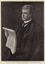 De Zeer Eerwaarde Edmund Barton, de Eerste Premier van het Australische Gemenebest