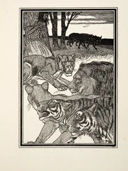 Een Dankbare Leeuwin, uit Honderd Anekdotes van Dieren, pub. 1924