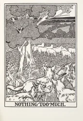 Niets Teveel, uit Fontaine Fabels, uitgegeven 1905 (gravure)