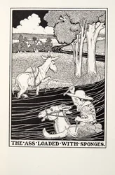 De ezel beladen met sponzen, uit Fontaine Fabels, uitgegeven 1905