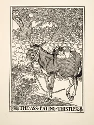 De ezel die distels eet, uit Honderd fabels van Aesopus, gepubliceerd in 1903