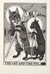 De Kat en de Vos, uit Fontaine Fabels, uitgegeven 1905