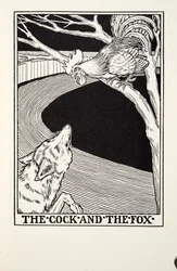 De haan en de vos, uit Fontaine Fabels, uitgegeven 1905