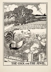 De haan en het juweel, uit Honderd fabels van Aesopus