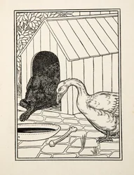 De Hond en de Gans, uit Honderd Anekdotes van Dieren, uitgegeven 1924