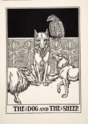De hond en het schaap, uit Honderd fabels van Aesopus
