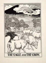 De adelaar en de kraai, uit Honderd fabels van Aesopus