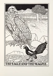 De adelaar en de ekster, uit Fontaine Fabels, uitgegeven 1905