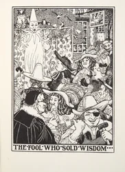 De dwaas die wijsheid verkocht, uit Fontaine Fabels, uitgegeven 1905 (gravure)