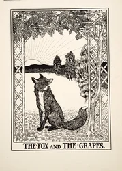 De vos en de druiven, uit Honderd fabels van Aesopus, uitgegeven 1903