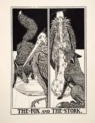 De vos en de ooievaar, uit Honderd fabels van Aesopus