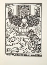De Vos, de Aap en de Dieren, uit Fontaine Fabels, uitgegeven 1905