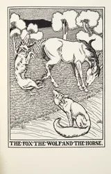 De Vos, de Wolf en het Paard, uit Fontaine Fabels, uitgegeven 1905
