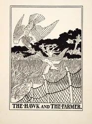 De havik en de boer, uit Honderd fabels van Aesopus, pub. 1903