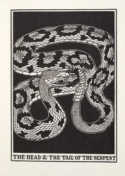 De kop en de staart van de slang, uit de fabels van Fontaine, gepubliceerd in 1905