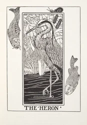 De reiger, uit Fontaine Fabels, uitgegeven 1905 (gravure)
